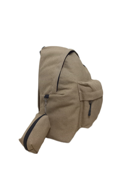 Casual group Kanvas Kumaş Camel Unisex Sırt Çantası Anahtarlık