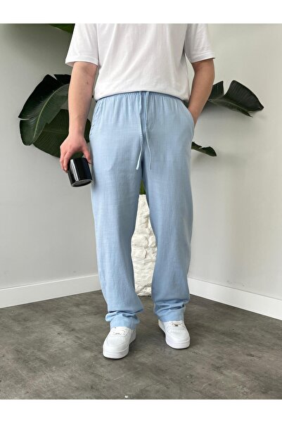 Quik-max Πλενόμενο λινό παντελόνι φαρδύ