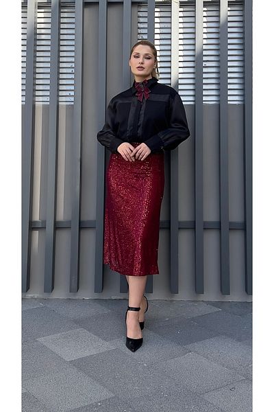 BEBE PLUS FUSTA MIDI CU PAIETE