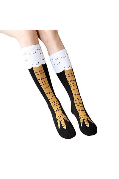 LOOKSOCKS ЧОРАПИ LOOK Унисекс единични чорапи с шарка на пилешки крачета „Четири сезона“