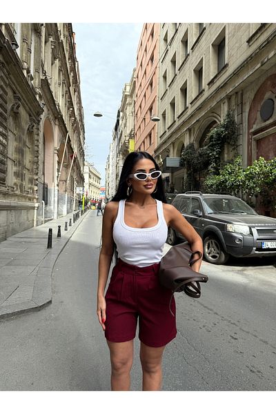 LB Laluna Butik Women's High Waist Bermuda Shorts