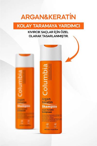 Columbia - Argan & Keratin Kolay Taramaya Yardımcı Şampuan 400 ml