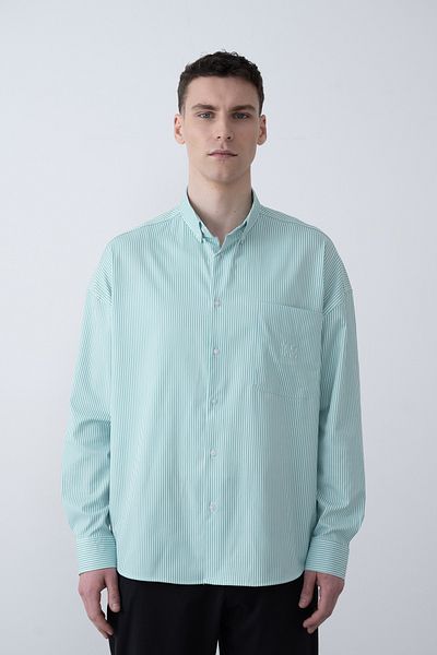 İLKCET MODA Εποχιακό ριγέ ανδρικό πουκάμισο oversize