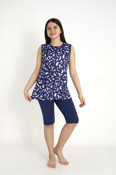 SEBOTEKS Girls' Sleeveless Tights Swimsuit 3508