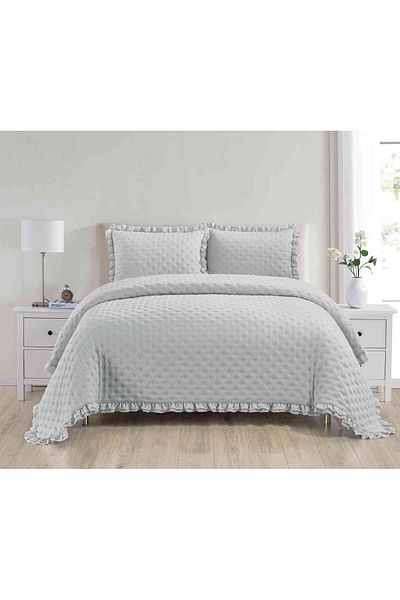 Kunzita Home طقم سها مايكروفايبر مريح رمادي فاتح 180×240 سم