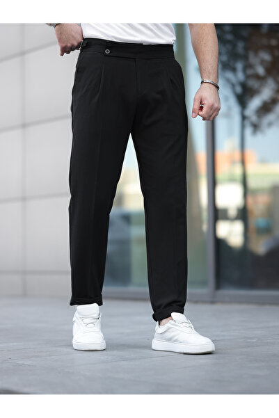 BASEL.CO Old Money Pileli Likralı Kumaş Pantolon