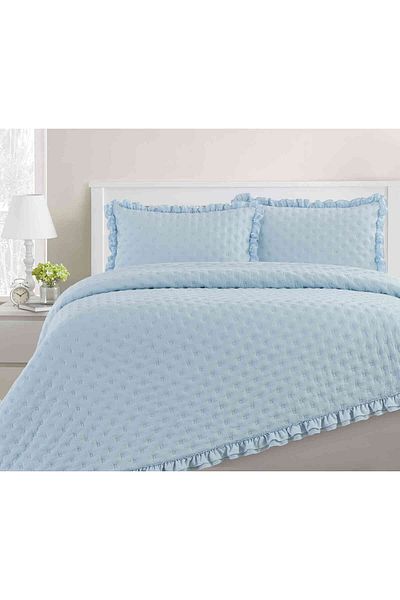 Kunzita Home طقم سها مايكروفايبر مريح أزرق فاتح 180×240 سم