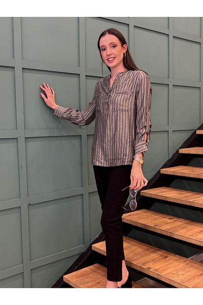 AYHAN Ayhan Shirt with Silver Details on the Collar and Pockets, Judge Collar