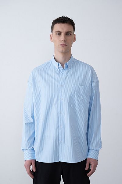 İLKCET MODA Εποχιακό ριγέ ανδρικό πουκάμισο oversize