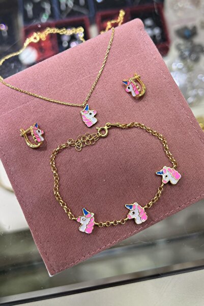 Erer Gümüş Gümüş unicron çocuk kolye küpe ve bileklik takım