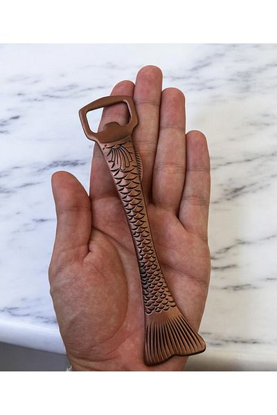 Attariye Fish Shaped Bottle Opener 18 cm Brass Decor Large Copper Color Accessory Sa-101
