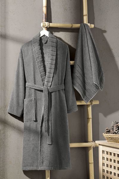 ÇIQRIK HOME Σετ μπουρνούζι 2 τεμαχίων Luxury Jacquard Βαμβακερό