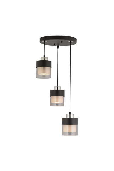 Apliqa Lustra HubRom, BORIS 3476-03-CH 55x70 cm 3xE27-60W Negru / Crom