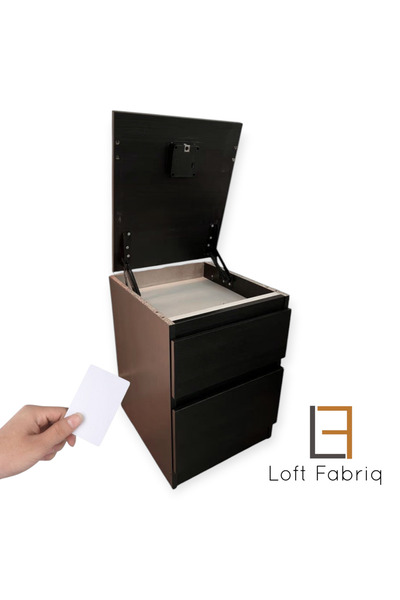 Loft Fabriq Rfıd Kilitli Gizli Bölmeli Komodin – Güvenli Ve Şık Depolama (MONTAJ GEREKTİRMEZ.)