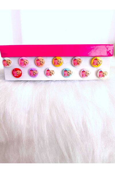 Zedhobi 60 Adet Renkli Biberonlu Bebek Desenli Figürlü Düğme