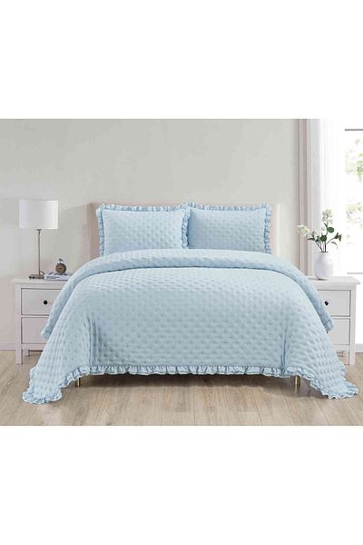 Kunzita Home طقم سها مايكروفايبر مريح أزرق فاتح 180×240 سم
