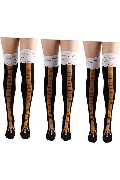 LOOKSOCKS ЧОРАПИ LOOK Унисекс единични чорапи с шарка на пилешки крачета „Четири сезона“