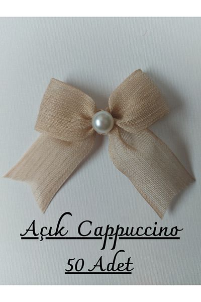 SEVİMLİ TASARİMLAR Napoli Cut Linen Bow - Ready-Made Long Ribbon (50 Pieces)