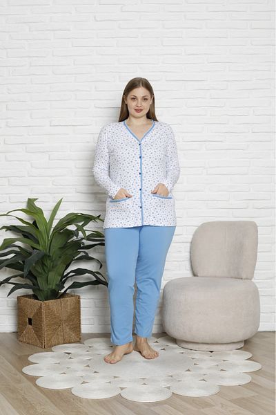 BEYAZTOPTAN Set pijama supradimensionată cu mânecă lungă pentru femei