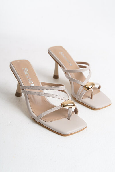 Redoxy Women's Special Design Thin Cross Strap Thin Heeled Evening Dress Slippers with Accessories