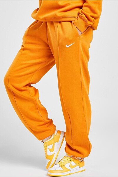 Nike Sportswear Esst. Collection Normal Belli Bol Kesim Turuncu Kadın Eşofman Altı