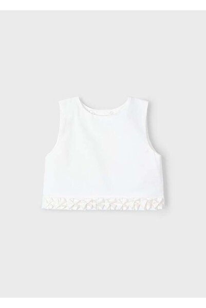 MAYORAL Bluză pentru fetiță cu detaliu de pile 4-8 ani albă