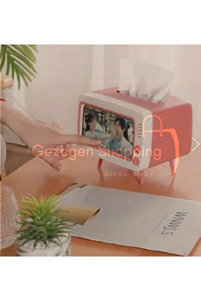 Gezegenshopping Tv Şeklinde Retro Telefonluk Peçetelik | Hediyelik Telefon Aksesuarları (RENK KIRMIZI)