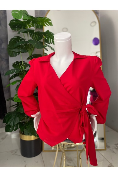 Anka Kruvaze Yandan Bağlamalı Gömlek