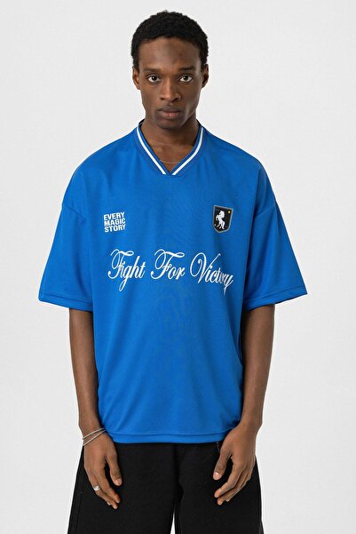 Vamos με τύπωμα oversized Μπλουζάκι μπλε κοβαλτίου