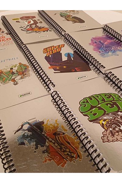 ASATAK 10X15Cm Glossy Cover Spiral Check Notebook A6 60 Sheets