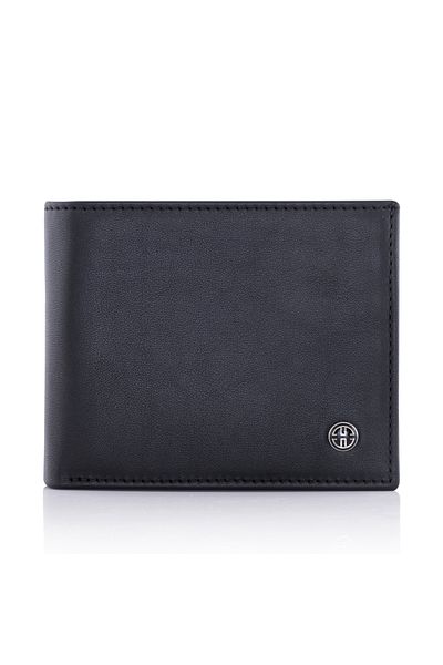 Trusador Treviso Classic Black Coin Pocket Genuine Leather Men's Wallet with Rfid Protection Gift