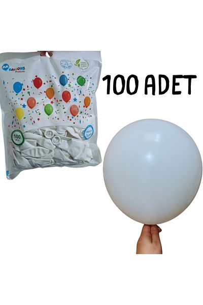 Balon marketi Balloonist Sister 12 Inch Pastel White Latex Balloon - Pack of 100