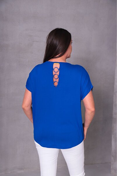 Esina Γυναικεία μπλούζα βισκόζης - Λεπτομέρεια δαχτυλιδιού στην πλάτη