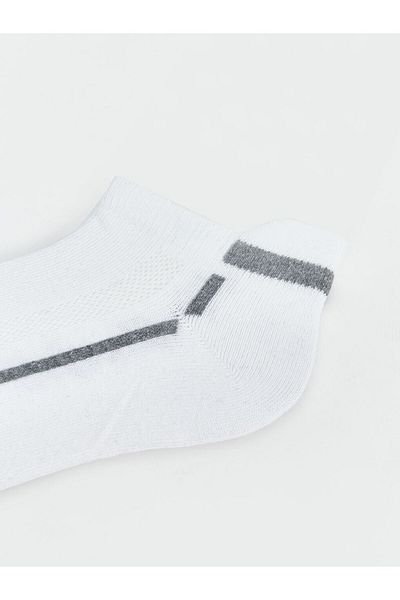 LC Waikiki White Striped Men's Booties Socks 5 Pack