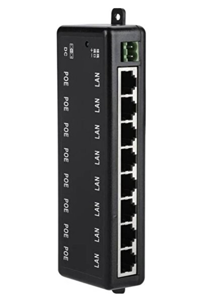 Hasyılmaz 8 Port Ethernet PoE Enjektörü 12-48V