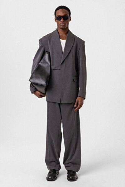 Vamos Kuşaklı Kapama Oversize Takım Elbise Antrasit