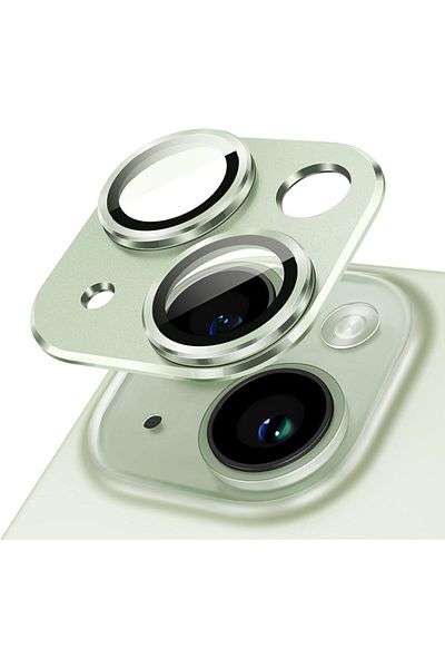 Choice For iPhone 15 green Metal Tempered Glass Camera Lens Protector Cover For iPhone 15 Pro Max 14 Plus 1