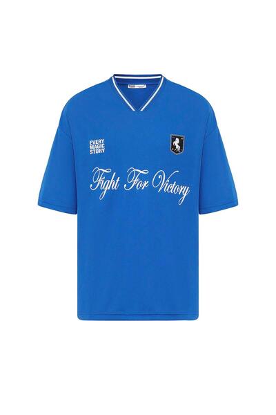 Vamos με τύπωμα oversized Μπλουζάκι μπλε κοβαλτίου