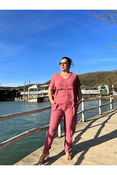 MJORA Set de pantaloni și bluză Aerobin cu potrivire confortabilă
