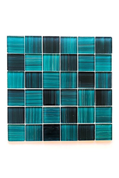 MozaiKristaL Havuz ve tüm yüzeyler için 48x48mm Turkuaz, 30x30cm Fileli Kristal Cam Mozaik. (1 m2 Fiyatıdır)