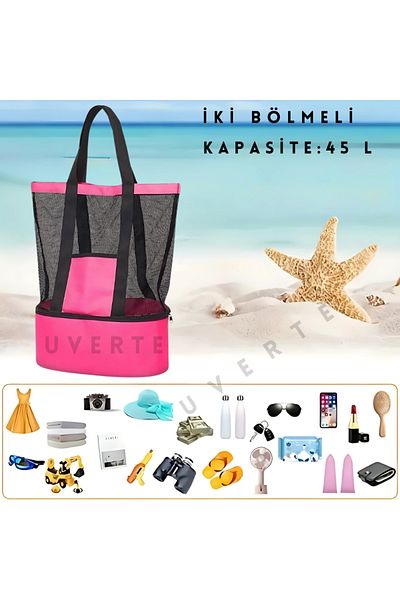 UVERTE Τσάντα παραλίας με θήκη Thermos Liquid Proof Cold Cool Camping Picnic Sea Bag Γυναικεία τσάντα ταξιδιού