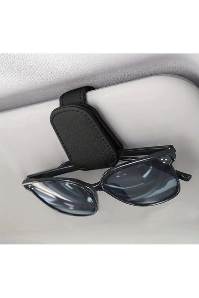 So Iconic Suport pentru ochelari pentru mașină 1 bucată negru - piele PU cu c...