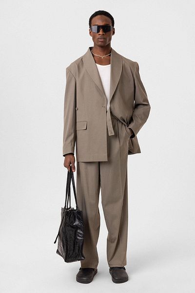 Vamos Oversize Suit - Khaki Belt Closure
