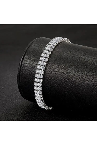 FM Silver Color Antiallergic Stylish Bijouterie Bracelet Embellished with Shi...