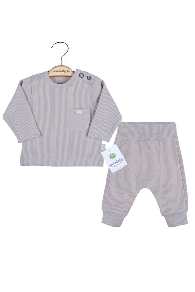 dalinda بدلة أطفال أولادي قطنية 100% مع أزرار على الكتف مطرزة بالجيب