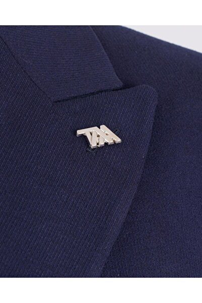 TerziAdemAltun Italian Style Slim Fit Double Breasted Men's Single Jacket Navy Blue T13338