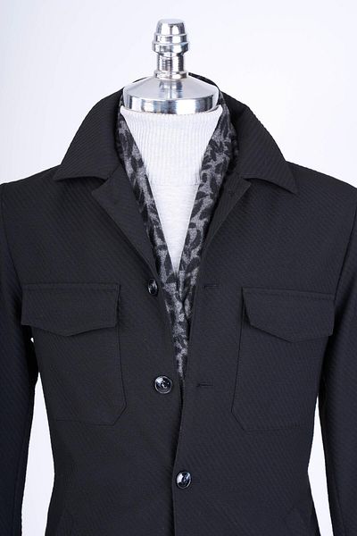 TerziAdemAltun Jachetă sport sezonieră pentru bărbați în stil italian slim fit neagră T13090