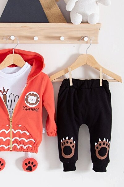 Eng Lion Patterned 3-Piece Baby Boy Set
