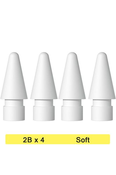 Choice 2b X 4 لقلم Apple Pencil من الجيل الأول والثاني لأطراف قلم Ipencil 2b Soft Hb Hard مزدوج الطبقات لـ I