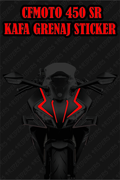TRİDERS CFMOTO 450SR Sticker Kafa Sticker 4 parça REFLEKTÖRLÜ KIRMIZI